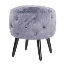 Load image into Gallery viewer, Round Velvet Buttoned Footstool