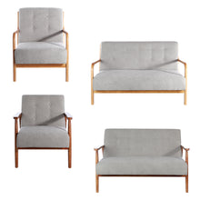 Load image into Gallery viewer, Retro Solid Wooden Frame Upholstered Tufted Armchair Button Accent Chair Sofa