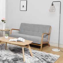 Load image into Gallery viewer, Retro Solid Wooden Frame Upholstered Tufted Armchair Button Accent Chair Sofa