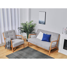 Load image into Gallery viewer, Retro Solid Wooden Frame Upholstered Tufted Armchair Button Accent Chair Sofa
