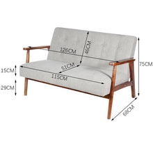 Load image into Gallery viewer, Retro Solid Wooden Frame Upholstered Tufted Armchair Button Accent Chair Sofa