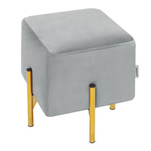 Load image into Gallery viewer, Wide Velvet Square Cube Footstools-PINK and Grey!