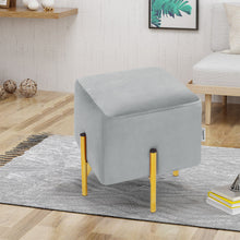 Load image into Gallery viewer, Wide Velvet Square Cube Footstools-PINK and Grey!