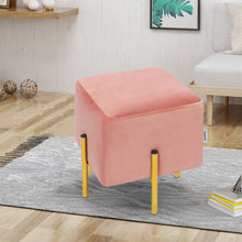 Load image into Gallery viewer, Wide Velvet Square Cube Footstools-PINK and Grey!