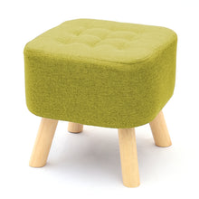 Load image into Gallery viewer, Luxury Padded Wooden Footstool Ottoman Square Pouffe Stool
