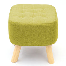 Load image into Gallery viewer, Luxury Padded Wooden Footstool Ottoman Square Pouffe Stool