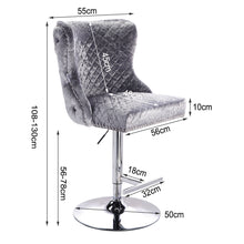 Load image into Gallery viewer, Turfted Velvet Swivel Bar Stool with Lion Head Ring Knocker