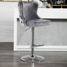 Load image into Gallery viewer, Turfted Velvet Swivel Bar Stool with Lion Head Ring Knocker