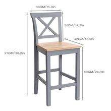 Load image into Gallery viewer, Dining table and chair Set kitchen table and 2 chairs- Grey