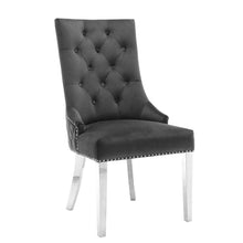 Load image into Gallery viewer, Velvet Steel Legs Button Upholstered Dining Chair