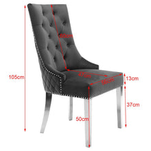 Load image into Gallery viewer, Velvet Steel Legs Button Upholstered Dining Chair