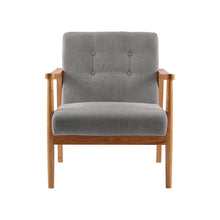 Load image into Gallery viewer, Accent Chair Wooden Frame Fabric Button Back Chair Armchair Seat