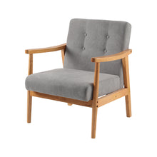 Load image into Gallery viewer, Accent Chair Wooden Frame Fabric Button Back Chair Armchair Seat