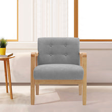 Load image into Gallery viewer, Accent Chair Wooden Frame Fabric Button Back Chair Armchair Seat