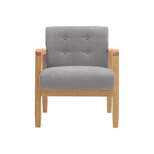 Load image into Gallery viewer, Accent Chair Wooden Frame Fabric Button Back Chair Armchair Seat