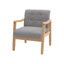 Load image into Gallery viewer, Accent Chair Wooden Frame Fabric Button Back Chair Armchair Seat