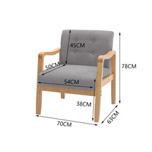 Load image into Gallery viewer, Accent Chair Wooden Frame Fabric Button Back Chair Armchair Seat