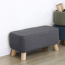 Load image into Gallery viewer, Fabric Soft Pouffe Padded Footstool Ottoman Upholstered Foot Stool Long Seat
