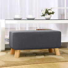 Load image into Gallery viewer, Fabric Soft Pouffe Padded Footstool Ottoman Upholstered Foot Stool Long Seat