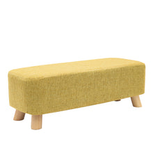 Load image into Gallery viewer, Fabric Soft Pouffe Padded Footstool Ottoman Upholstered Foot Stool Long Seat