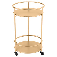 Load image into Gallery viewer, 2 Tier Metal Rolling Trolley Cart Drinks Food Wine Tea Serving Tray Display