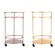 Load image into Gallery viewer, 2 Tier Metal Rolling Trolley Cart Drinks Food Wine Tea Serving Tray Display
