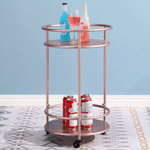 Load image into Gallery viewer, 2 Tier Metal Rolling Trolley Cart Drinks Food Wine Tea Serving Tray Display