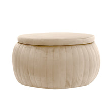 Load image into Gallery viewer, Wide Round Velvet Storage Ottoman Footstools