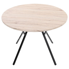 Load image into Gallery viewer, Round Wooden Kitchen Dining Room Table Nature Wood Desktop with Metal Steel Legs