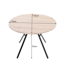 Load image into Gallery viewer, Round Wooden Kitchen Dining Room Table Nature Wood Desktop with Metal Steel Legs