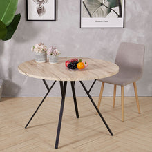 Load image into Gallery viewer, Round Wooden Kitchen Dining Room Table Nature Wood Desktop with Metal Steel Legs