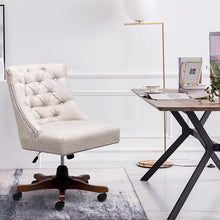 Load image into Gallery viewer, Linen Adjustable Swivel Office Chair Computer Desk Task Chairs