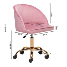 Load image into Gallery viewer, Velvet Office Chair Gas Lift Swivel Executive Computer Seat with Caster