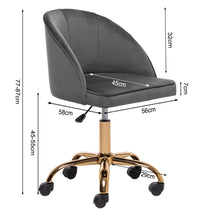 Load image into Gallery viewer, Velvet Office Chair Gas Lift Swivel Executive Computer Seat with Caster