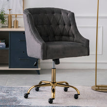 Load image into Gallery viewer, Computer Office Chair Adjustable Height Arms Tufted Back Padded