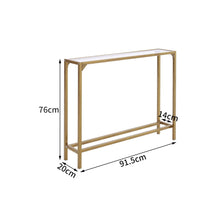 Load image into Gallery viewer, Modern Gold Console Table Tempered Glass Table Sofa Entryway Table Living Room