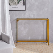 Load image into Gallery viewer, Modern Gold Console Table Tempered Glass Table Sofa Entryway Table Living Room