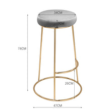 Load image into Gallery viewer, Set of 2 Premier Velvet Bar Stool