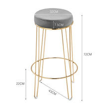 Load image into Gallery viewer, Set of 2 Glamour Velvet Bar Stool
