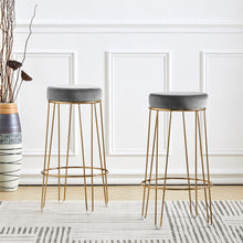 Load image into Gallery viewer, Set of 2 Glamour Velvet Bar Stool