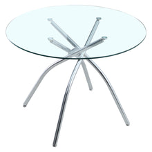 Load image into Gallery viewer, Tempered Glass Round Dining Table Modern Chrome Cross Legs Kitchen Room Tables