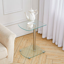 Load image into Gallery viewer, Tempered Glass Dining Table Modern Chrome Cross Legs Kitchen Room Tables
