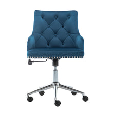 Load image into Gallery viewer, Velvet Adjustable Height Comfy Padded Swivel Office Chair Mid Back