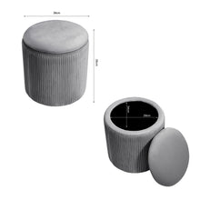 Load image into Gallery viewer, Velvet Ottoman Storage Box Pouffe Seat Stool Footstool Low Stool