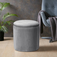 Load image into Gallery viewer, Velvet Ottoman Storage Box Pouffe Seat Stool Footstool Low Stool