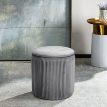 Load image into Gallery viewer, Velvet Ottoman Storage Box Pouffe Seat Stool Footstool Low Stool