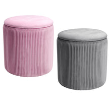 Load image into Gallery viewer, Velvet Ottoman Storage Box Pouffe Seat Stool Footstool Low Stool