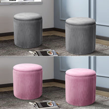 Load image into Gallery viewer, Velvet Ottoman Storage Box Pouffe Seat Stool Footstool Low Stool