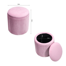 Load image into Gallery viewer, Velvet Ottoman Storage Box Pouffe Seat Stool Footstool Low Stool