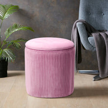 Load image into Gallery viewer, Velvet Ottoman Storage Box Pouffe Seat Stool Footstool Low Stool